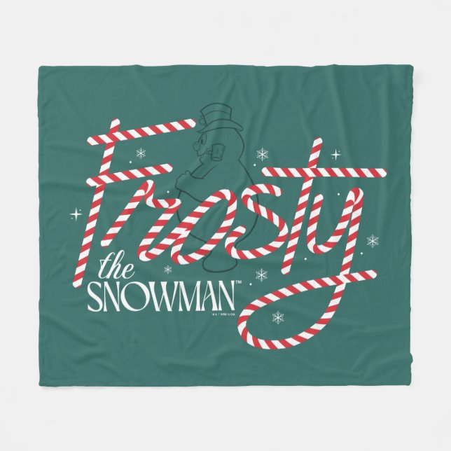 Frosty the Snowman Candy Cane Logo Fleece Blanket (Front (Horizontal))