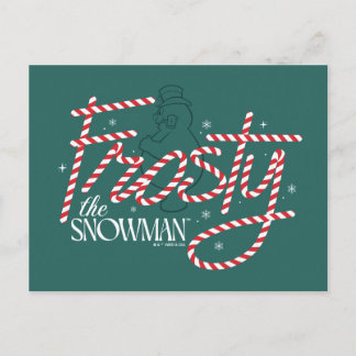 Frosty the Snowman Candy Cane Logo Holiday Postcard