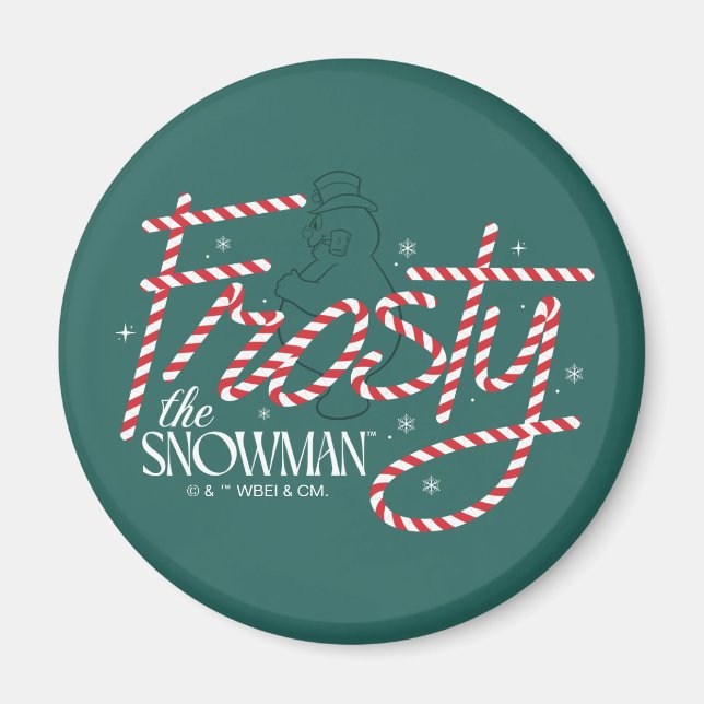 Frosty the Snowman Candy Cane Logo Magnet (Front)