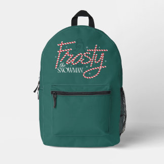 Frosty the Snowman Candy Cane Logo Printed Backpack