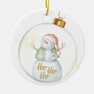 Frosty the snowman ceramic tree decoration