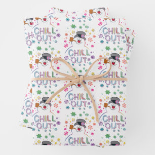 Frosty the Snowman™   "Chill Out" Rainbow Colors Wrapping Paper Sheet