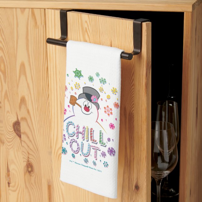Frosty the Snowman™ | "Chill Out" Rainbow Colours Tea Towel (Thirds Fold)