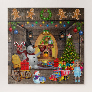 Frosty The Snowman Christmas Tree Toys Candy Canes Jigsaw Puzzle