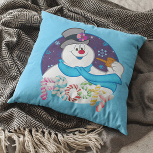 Frosty the Snowman™ Colorful Candy Cane Name Cushion
