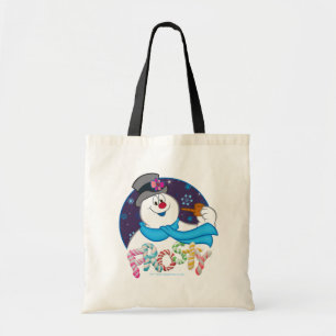 Frosty the Snowman™ Colorful Candy Cane Name Tote Bag