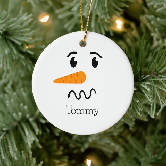 Frosty the Snowman Confuse Face Ceramic Tree Decoration (Tree)