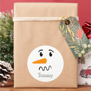 Frosty the Snowman Confuse Face Classic Round Sticker