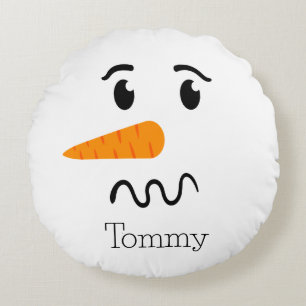 Frosty the Snowman Confuse Face Round Cushion