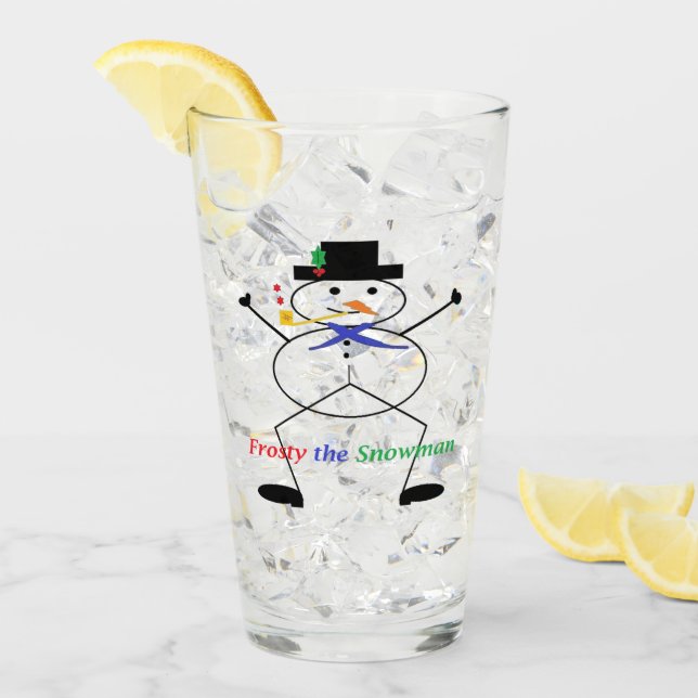 "Frosty the Snowman" Drinking Glass (Front Ice)