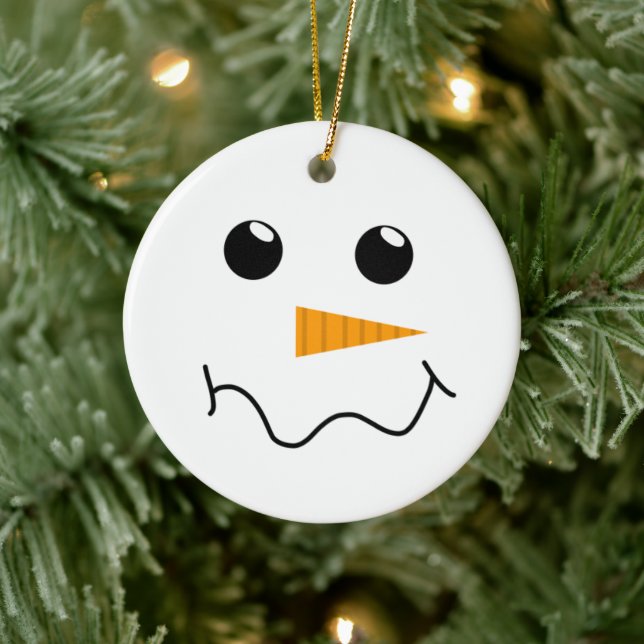 Frosty the Snowman Face Ceramic Tree Decoration (Tree)
