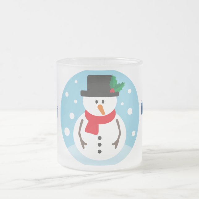 Frosty the Snowman Frosted Glass Coffee Mug (Center)