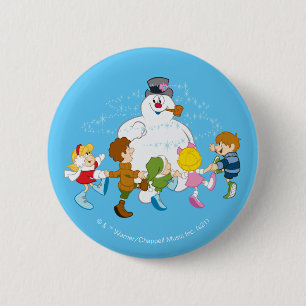 Frosty the Snowman™   Frosty & Children Playing 6 Cm Round Badge