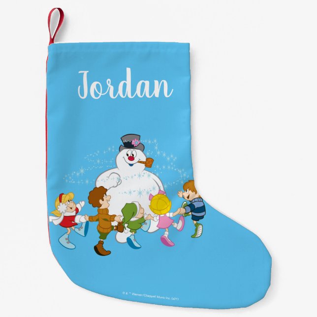 Frosty the Snowman™ | Frosty & Children Playing Small Christmas Stocking (Front)