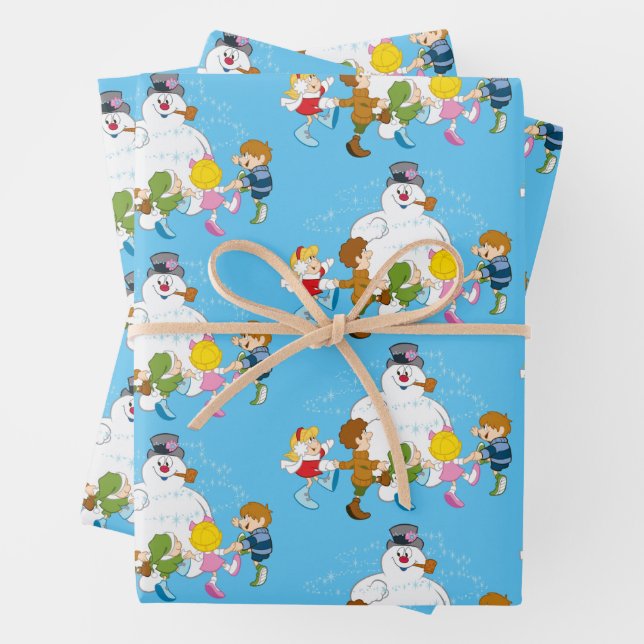 Frosty the Snowman™ | Frosty & Children Playing Wrapping Paper Sheet (In situ)