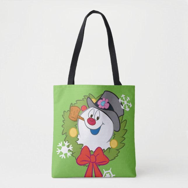 Frosty the Snowman™ | Frosty Holiday Wreath Tote Bag (Front)
