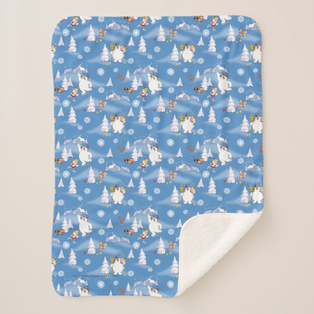 Frosty the Snowman™ | Frosty & Karen Winter Fun Sherpa Blanket (Front)