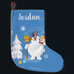Frosty the Snowman™ | Frosty & Karen Winter Fun Small Christmas Stocking<br><div class="desc">Check out Karen bringing Frosty the Snowman to life to have winter fun together outside!</div>
