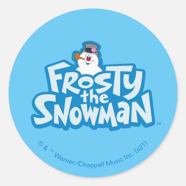 Frosty the Snowman™ | Frosty Stacked Logo Classic Round Sticker (Front)