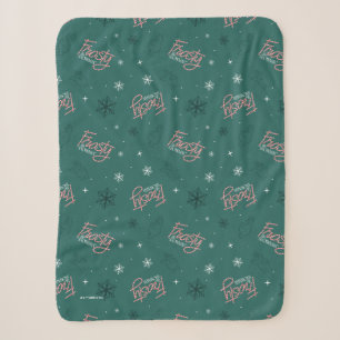 Frosty the Snowman Green Snowflake Pattern Sherpa Blanket