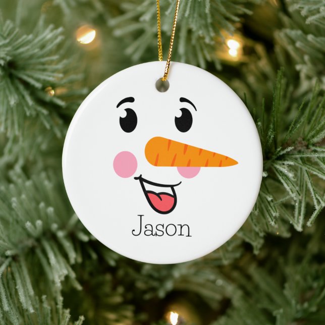 Frosty the Snowman Happy Face Ceramic Tree Decoration (Tree)