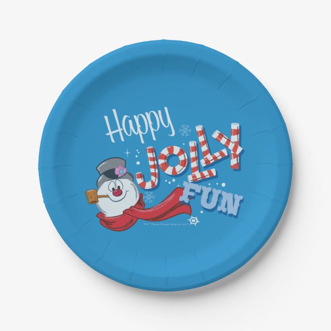 Frosty the Snowman™ | Happy Jolly Fun Paper Plate (Front)