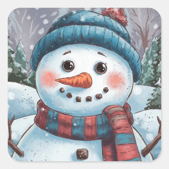 Frosty the Snowman Holiday Sticker (Front)