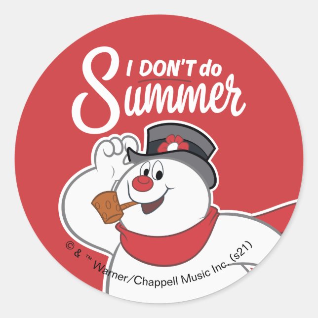 Frosty the Snowman™ | I Don't Do Summer Classic Round Sticker (Front)