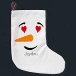 Frosty the Snowman In Love Small Christmas Stocking<br><div class="desc">This Frosty design teaches us that love knows no boundaries,  not even those made of snow,  and that the warmth of the heart can melt even the iciest of days. Share this design with someone special</div>