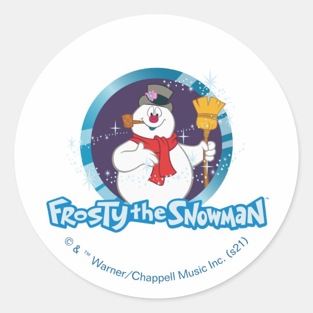 Frosty the Snowman™ | Magical Frosty Portrait Classic Round Sticker (Front)