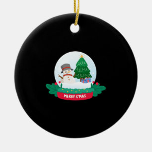 Frosty the Snowman Merry Christmas Ceramic Tree Decoration