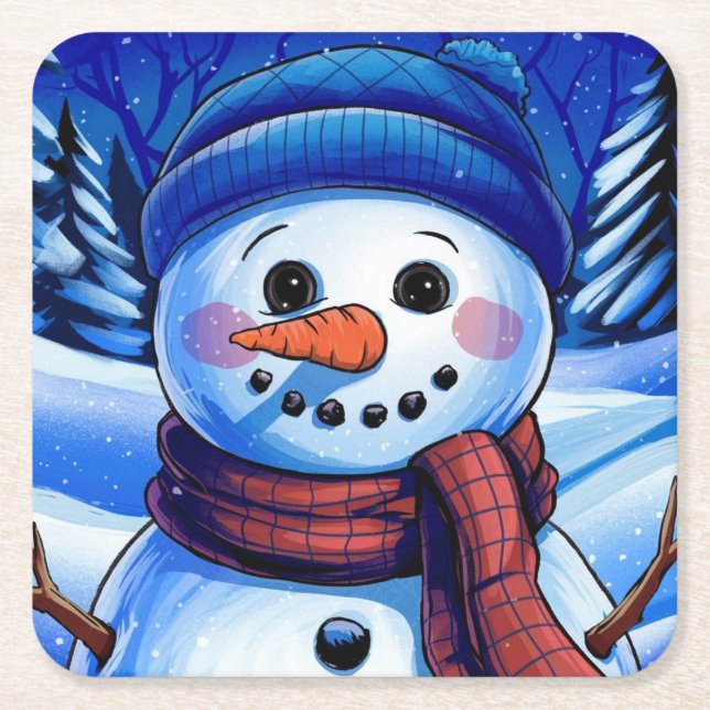 Frosty the Snowman Paper Coaster (Front)