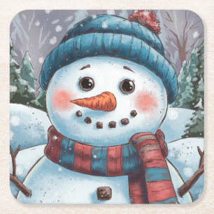 Frosty the Snowman Paper Coaster