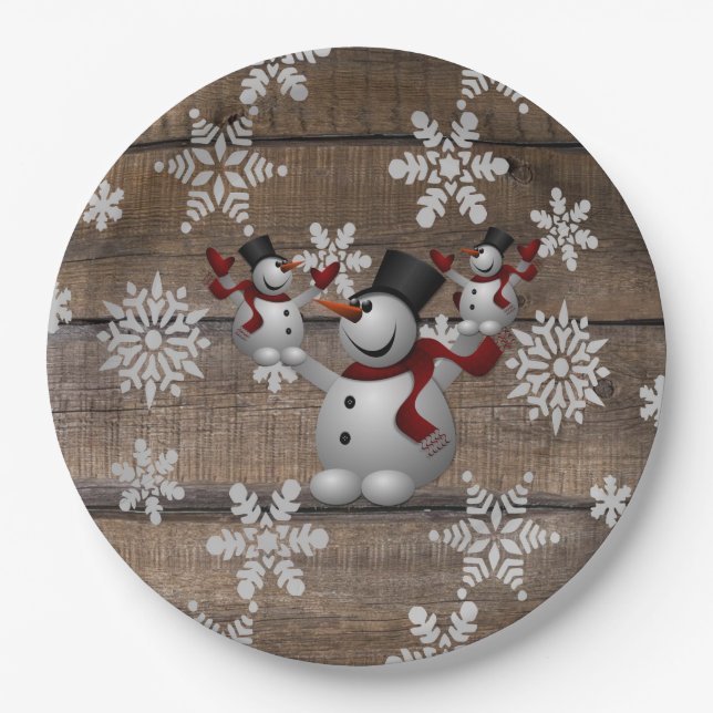 Frosty The Snowman Paper Plate (Front)