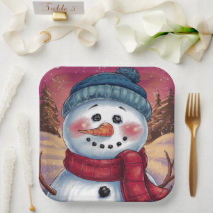 Frosty the Snowman Paper Plate