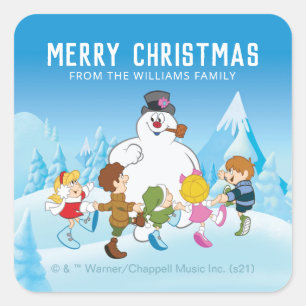 Frosty the Snowman™ Personalized Christmas Square Sticker