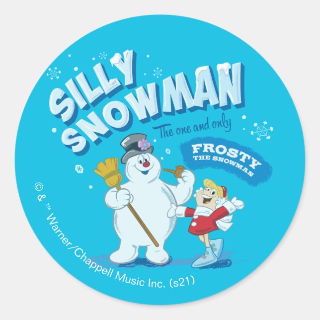 Frosty the Snowman™ | "Silly Snowman" Classic Round Sticker (Front)