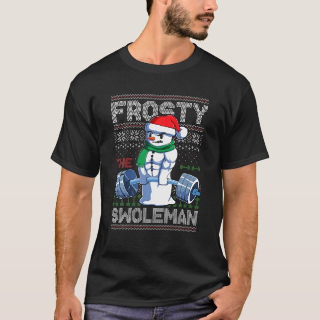 Frosty The Swoleman Ugly Christmas Sweater Funny S (Front)
