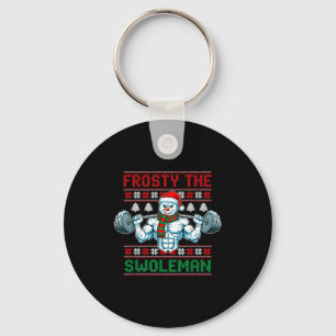 Frosty The Swoleman Ugly Christmas Sweater Funny S Key Ring