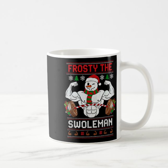 Frosty The Swoleman Ugly Christmas Sweater Funny X Coffee Mug (Right)