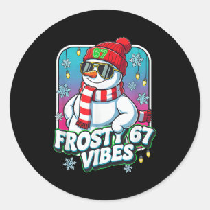 Frosty Vibes 67 Snowman Christmas Classic Round Sticker