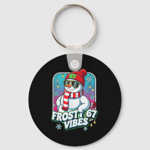 Frosty Vibes 67 Snowman Christmas  Key Ring