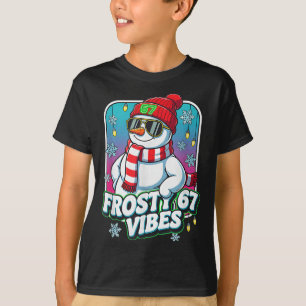Frosty Vibes 67 Snowman Christmas T-Shirt