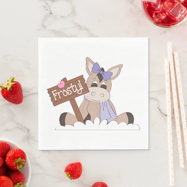 Frosty Winter Donkey Napkin (Creator Uploaded)