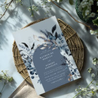 Frosty Winter Floral Arch Wedding Invitation