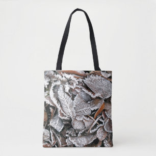 FROSTY WINTER LEAVES TOTE BAG