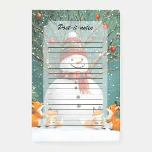 Frosty Winter Whimsical Snowman Fox Wonderland Post-it Notes