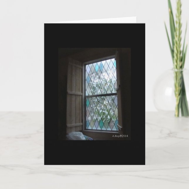 Frosty Winter Window Blank Card (Front)