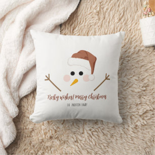 Frosty wishes! Merry Christmas Throw Pillow