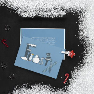 Frosty Word Art Flat Christmas Card